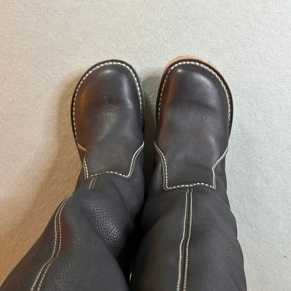 Duckfeet Silkeborg Black Leather Shearling Lined Boots EU 41 US Womens 10 Mens 8